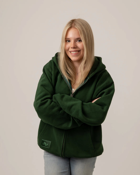 Green Zip Up Hoodie Unisex
