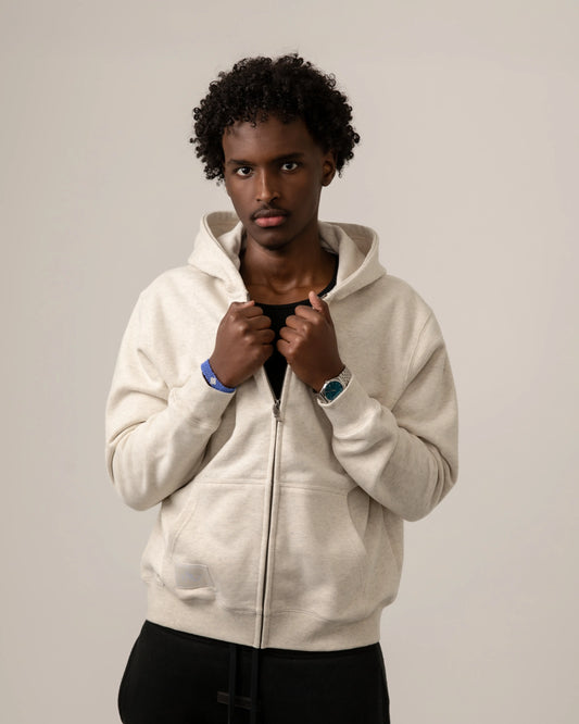 Light Grey Zip Up Hoodie Unisex